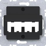 Central plate for 3 MINI-COM modules, A.x/C.x/S.x/B.x/Q.x/K.x, matte black