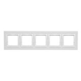Quintuple frame, glass, White pearl