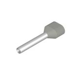 Wire-end ferrule, Twin wire-end ferrule, 21 mm, 18 mm, grey