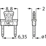 Jumper, pitch 6.35 mm, 20 A, gold-plated, blue, 24.0038-23