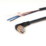 Sensor cable, M8 right-angle socket (female), SUS connector, 4-poles, PVC standard cable, IP67, 5 m XS3F0106A