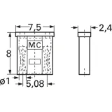 Jumper, pitch 5.08 mm, 10 A, gold-plated, red, 24.0054-22