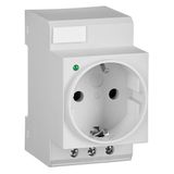 Rail terminal, screw, with LED, gray
