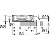 Solder receptacle, angled, 20 A, Solder receptacle, Soldered connection