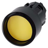 Pushbutton, 22 mm, round, plastic, yellow, front ring
