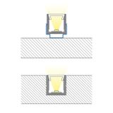 Attached aluminum profile PW black 11x11mm, including White diffuser, 1m