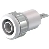 4 mm socket, flat plug connection, mounting Ø 12.2 mm, CAT III, white, 23.3070-29