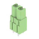 PCB plug-in connector, female header, closed side, THT solder connection, 5.08 mm, Number of poles: 2, 180°, Solder pin length (l): 3.2 mm, tinned, Pale green, Box