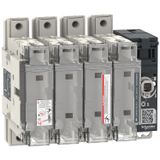 Switch disconnector fuse, FuPacT GSB100, 100 A, 4 poles, fuse type BS A4, front and right side control