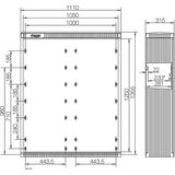 CDC, size 2/1355, empty, 1355 x 1110 x 315 mm (HxWxD)