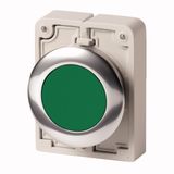 M30C-FDR-G Pushbutton, RMQ-Titan, Flat, maintained, green, Blank, Metal bezel