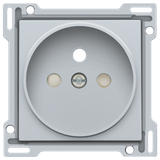 Finishing set for socket outlet with pin earthing and shutters, flush-mounting depth 21 mm, sterling coated