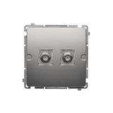 Double aerial socket type "F", satin, metallized