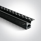 BLACK TRIMLESS PROFILE 2m FOR 12mm STRIPS + PC Opal DIFFUSER DARK LIGHT
