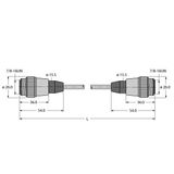 Fieldbus cable for fieldbus systems according to IEC61158-2, 4-pole   RSV-RSV-FBY49BU-2M/5D