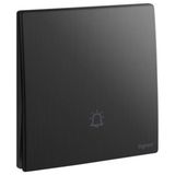 Mallia Senses - 1 gang push-button 10A with Bell marking - Brushed Black