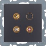 3 x Cinch/S-Video soc. out., Q.1/Q.3, ant. velvety, lacq.