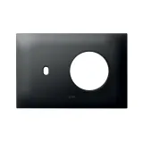 NEW STYLE S44 SMART METAL PLATE, MATT GREY COLOUR - 1 SCHUKO + 1 CONTROL - 4 MOD.