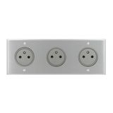 Art d'Arnould universe Triple memory socket 2P+E Surface 16A 250V - brushed steel