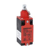 Rope-pull lever limit switch for normal stopping, rope lever for normal stopping (EN 50047), without RESET button. Contacts 1NO+1NC slow action. Steel ring