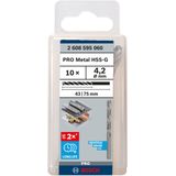 Metal drill bits HSS-G, DIN 338 4,2 x 43 x 75 mm 10 pcs.