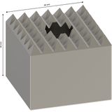 Bush hammer head 60 x 60 mm, 7 x 7