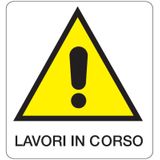 Danger sign - 330x350 mm - Lavori in corso