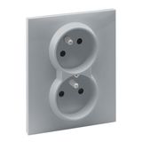 2X2P+E SOCKET FRENCH STANDARD AUTO TERMINALS SHUTTERED ALUMINIUM
