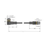Actuator and Sensor Cable, PUR Extension Cable   WKC4T-P7X2-15-RSC4T/TXL
