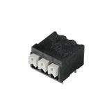 Printed circuit board terminals, 3.50 mm, Number of poles: 2, 90°, Solder pin length (l): 3.5 mm, black, PUSH IN with actuator, Clamping range, max. : 1.5 mm²