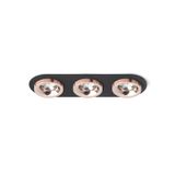 SHARM R III recessed black copper/copper 230V LED 3x10W 24° 3000K