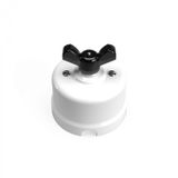 Switch/Diverter in white porcelain with butterfly nut