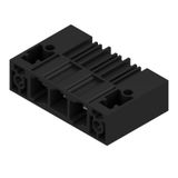 PCB plug-in connector, male header, Clip-on flange, THT solder connection, 10.16 mm, Number of poles: 3, 90°, Solder pin length (l): 4 mm, black