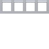 Cover frame 4-way horizontal, text field, A.1, titanium