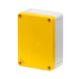 Polystyrene push-button enclosure 94x130x57, undrilled, yellow