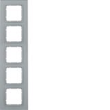 Glass frame 5gang, B.7, al./al. matt, lacq.