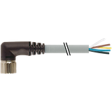 M23 female 90° with cable PUR 8x0.34+3x0.75 gy drag ch. 20m