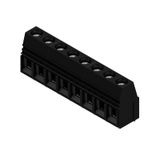 Printed circuit board terminals, 10.16 mm, Number of poles: 8, 90°, Solder pin length (l): 4.5 mm, tinned, black, Clamping yoke connection, Clamping range, max. : 16 mm², Box