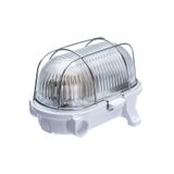 OVAL-7040B, E27, 25W, black-bakelite, cover mat-glass, IP54, steel cage