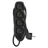 Extension Cord 5 m / 4 sockets / black / PVC / 1 mm2