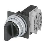Knob selector switch, black, 2-position, Cam B, N.O.+N.C.