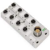 M12 sensor/actuator box 8-way 4-pole