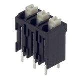 Printed circuit board terminals, 5.00 mm, Number of poles: 7, 180°, Solder pin length (l): 1.5 mm, black, PUSH IN with actuator, Clamping range, max. : 1.5 mm², Tube