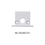 End cap for VF with hole, silver color, 1 pc