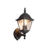 Livenza wall lamp E27 matt black lantern upwards