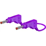 Measuring lead with (4 mm plug, spring-loaded, straight) to (4 mm plug, spring-loaded, straight), 2 m, purple, silicone, 2.5 mm², CAT II, 66.9408-20026