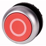 M22-D-R-X0 Pushbutton, RMQ-Titan, Flat, momentary, red, inscribed, Bezel: titanium
