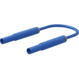 Safety measuring lead with (4 mm lamella plug, straight) to (4 mm lamella plug, straight), 2 m, blue, PVC, 1.0 mm², CAT IV, 66.1040-20023