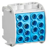 AL/CU-Main branch terminal, 35mmý, 4 Inputs 4 outputs blue