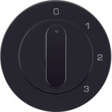 Centre plate rotary knob 3-step switch, neutral position, R.1/R.3, bla
